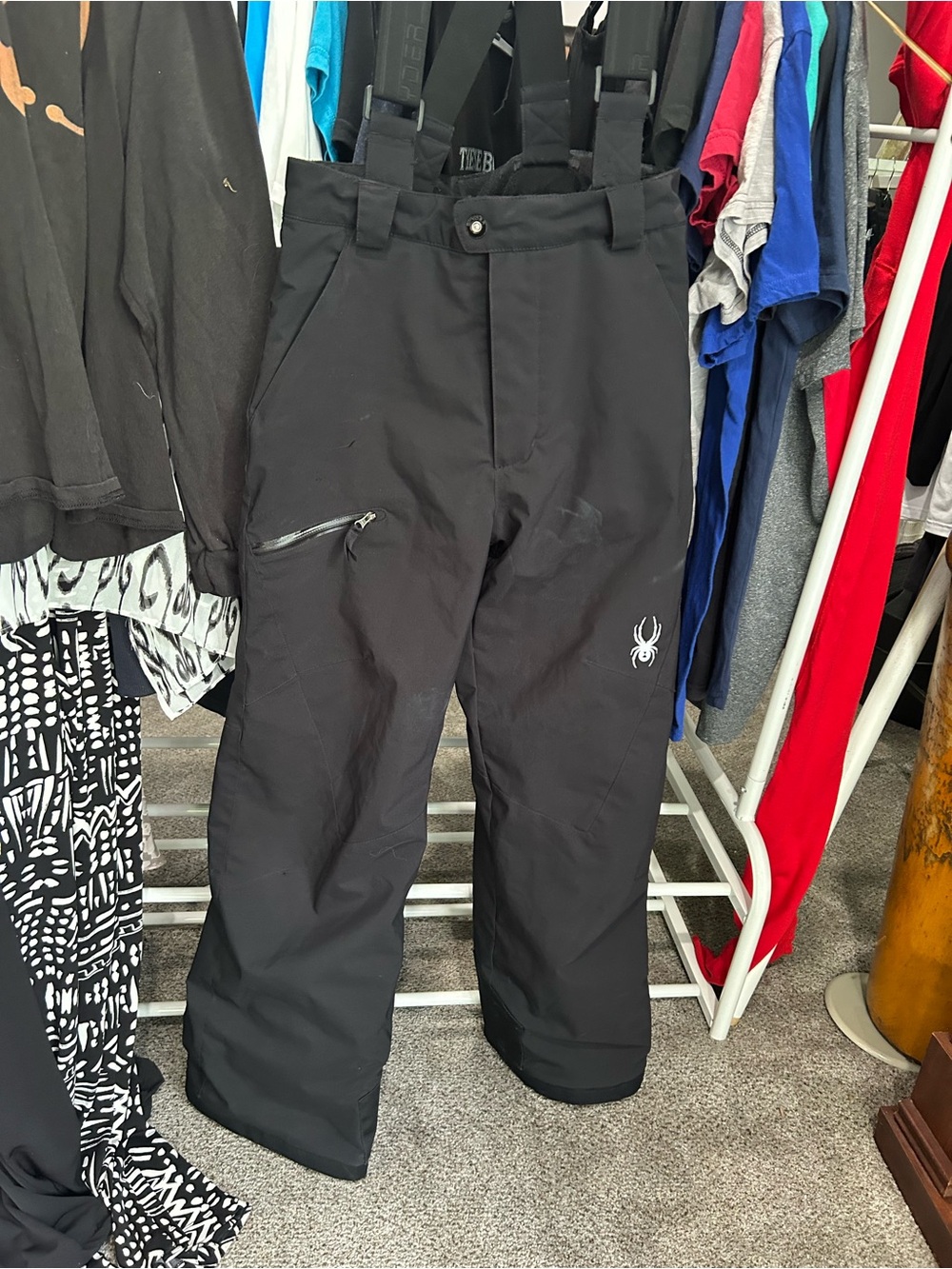 Spyder Men’s Black Ski & Snowboard Insulated Pants with Suspenders